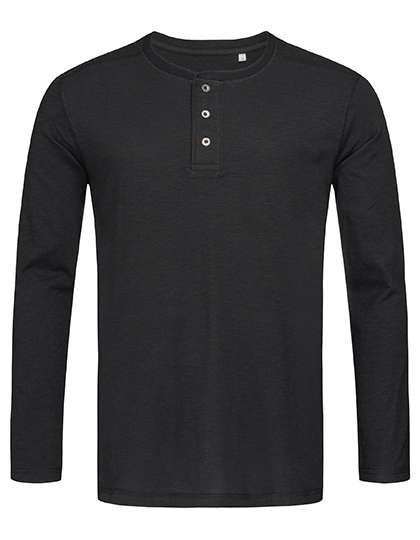 Stedman® Shawn Henley Langarm T-Shirt mit Knopfleiste