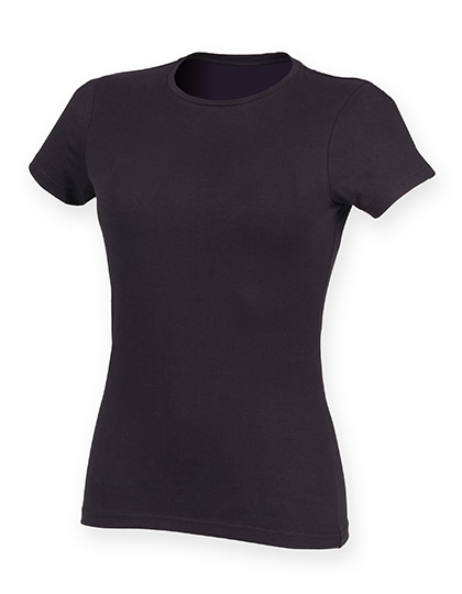 SF Women Fashionable T-Shirt with Long Cut, White XS, SF121 – Navy