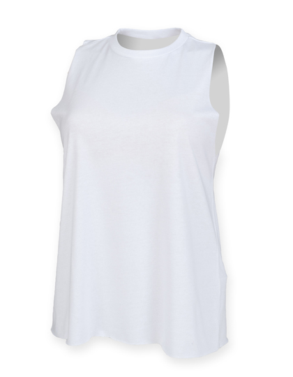 Top à col haut avec emmanchures larges – White
