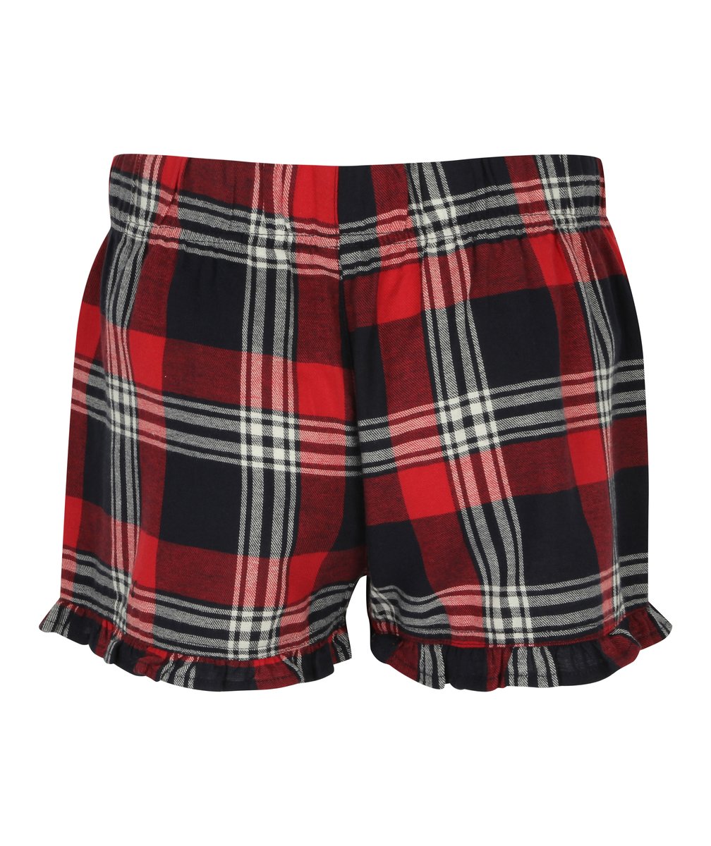 SF Women Women's Shorts with Tartan Pattern and Ruffles, Red-Navy Check L, SF82 – image 4