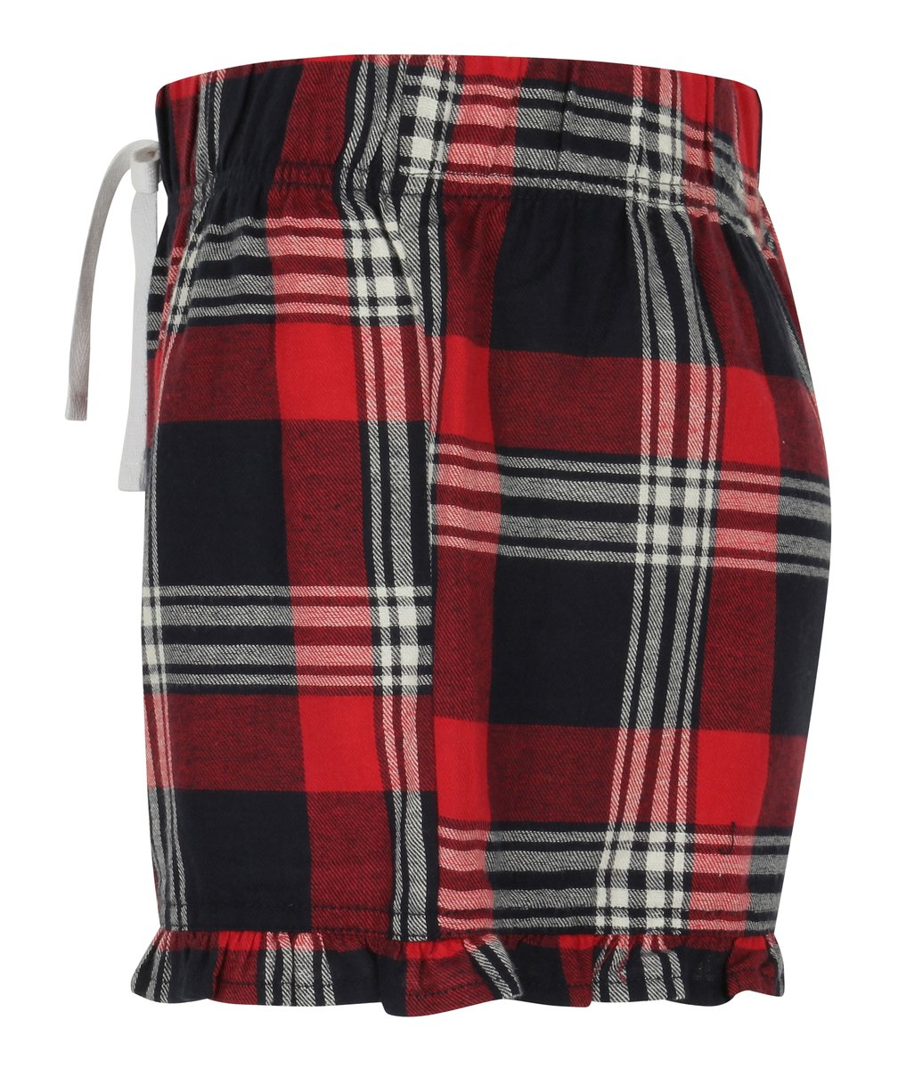 SF Women Women's Shorts with Tartan Pattern and Ruffles, Red-Navy Check L, SF82 – image 6