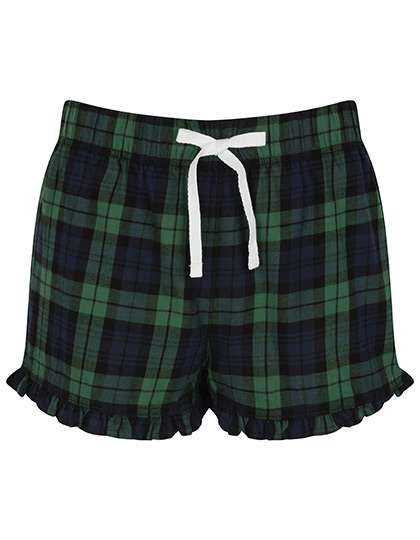 SF Women Women's Shorts with Tartan Pattern and Ruffles, Red-Navy Check L, SF82 – image 1