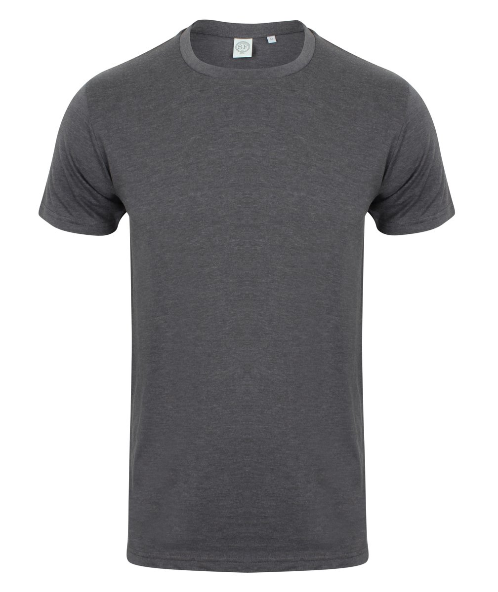 SF Men Fashionable Stretch T-Shirt with Side Seams, White M, SFM121 – image 3