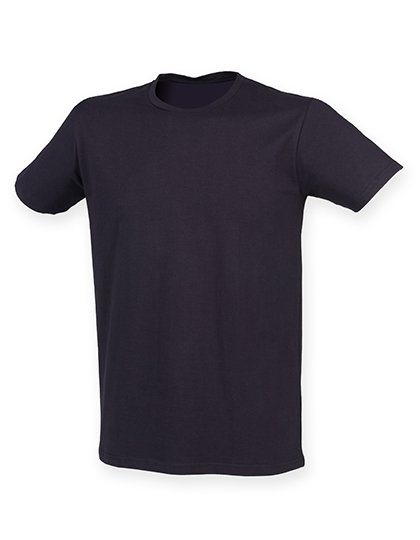 SF Men Fashionable Stretch T-Shirt with Side Seams, White M, SFM121 – Navy