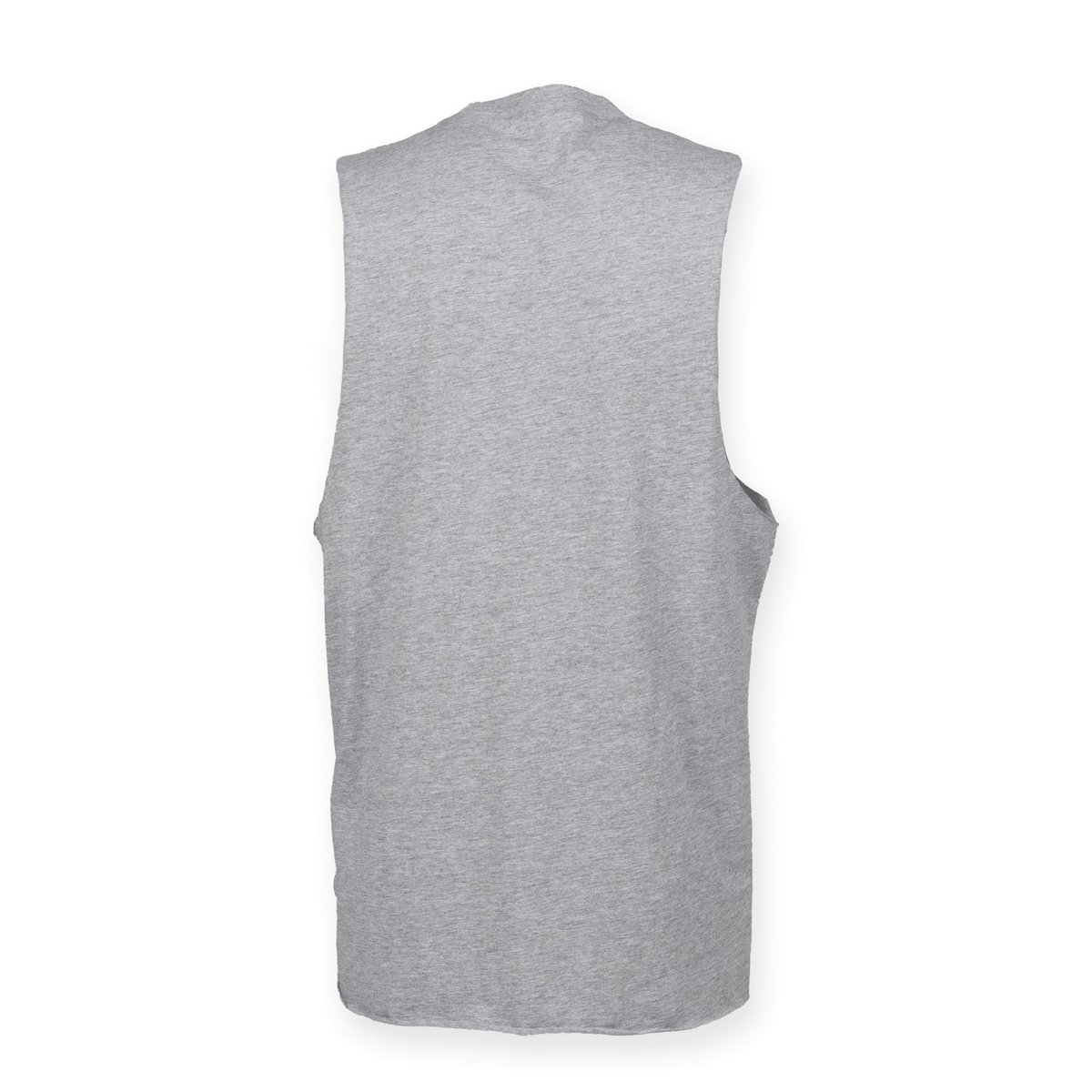 SF Men Sleeveless T-Shirt with Ribbed Neckline, Heather Grey S, SFM232 – image 4