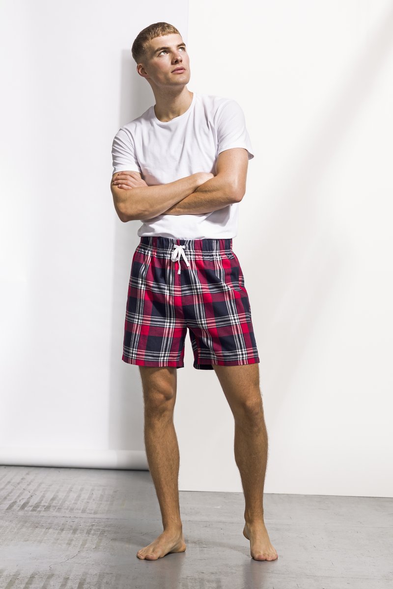 SF Men Tartan Lounge-Shorts aus Baumwoll-Flanell