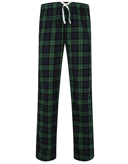 SF Men Pantalon lounge tartan avec ceinture élastique et poche – Navy-Green Check