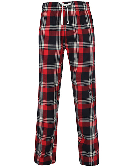 SF Men Pantalon lounge tartan avec ceinture élastique et poche – Red-Navy Check