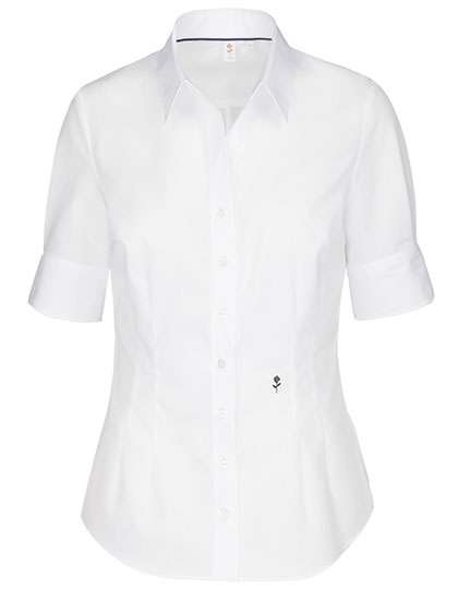 Seidensticker Slim Fit Bluse Kurzarm Weiß für Damen