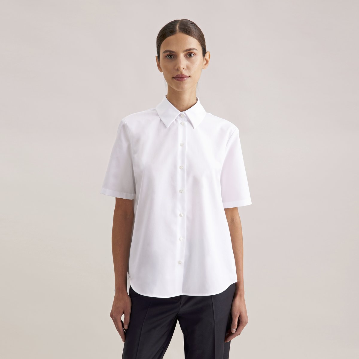 Women´s Oversize Popeline Blouse Shortsleeve