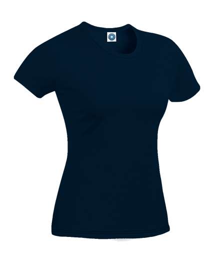 Starworld Lang geschnittenes Bio-Baumwolle T-Shirt, White M, SWGL2 – Deep Navy