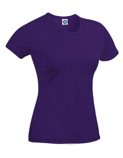 Starworld Lang geschnittenes Bio-Baumwolle T-Shirt, White M, SWGL2 – Purple