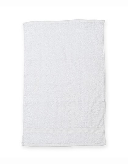 Towel City Frottiersport-Handtuch mit Herringbone-Rand – White