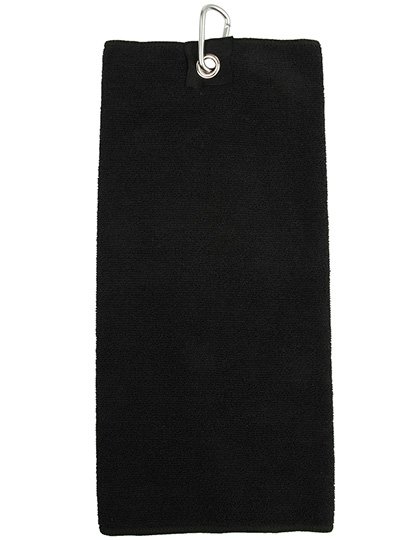 Towel City Asciugamano da golf in microfibra con gancio – Black