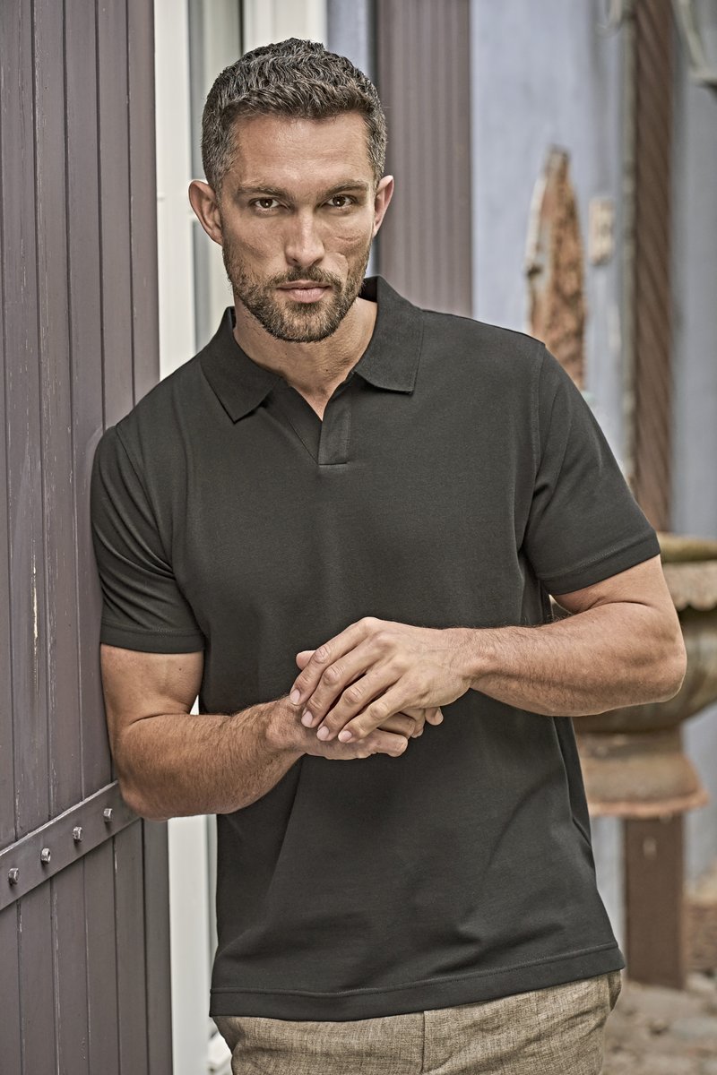 Tee Jays Bio-Baumwolle V-Ausschnitt Polo mit Stretch