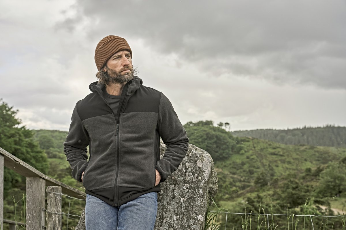 Tee Jays Mountain Fleecejacke mit Kapuze und Taschen