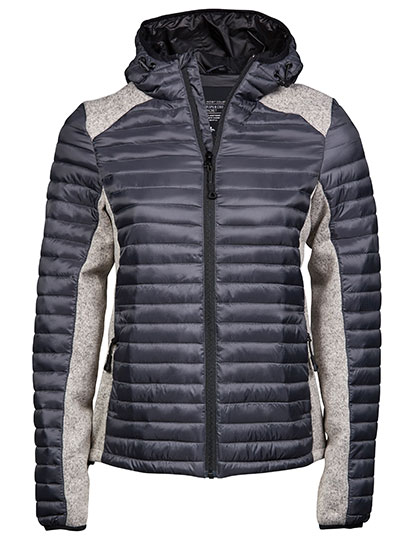 Crossover-Veste avec capuche und Wattierung – Space Grey/Grey Melange