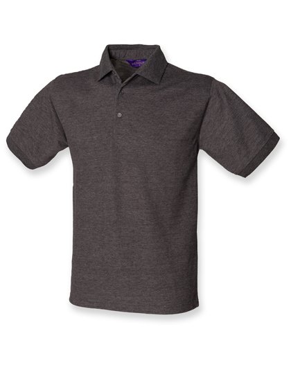 Henbury Polo Piqué Classique 65/35, Black M, W400 – Charcoal