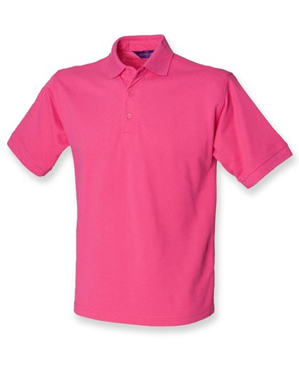 Henbury Polo Piqué Classique 65/35, Black M, W400 – Fuchsia