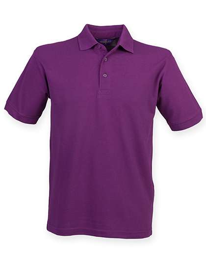 Henbury Polo Piqué Classique 65/35, Black M, W400 – Magenta