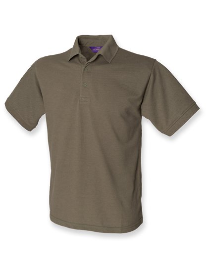 Henbury Polo Piqué Classique 65/35, Black M, W400 – Olive