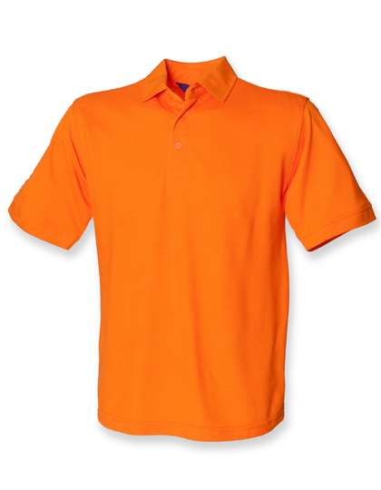 Henbury Polo Piqué Classique 65/35, Black M, W400 – Orange