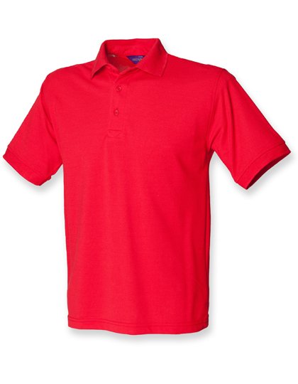 Henbury Polo Piqué Classique 65/35, Black M, W400 – Red