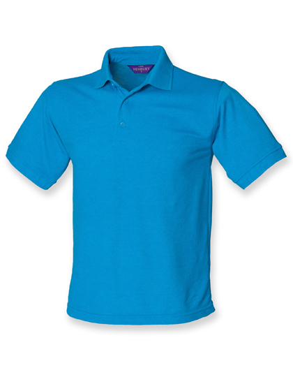 Henbury Polo Piqué Classique 65/35, Black M, W400 – Sapphire Blue