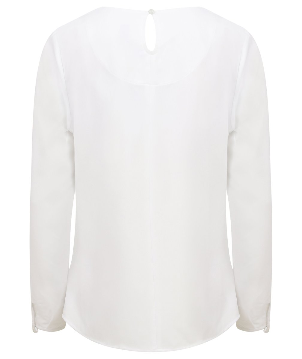 Henbury Blouse Plissée Manches Longues avec Boutonnage, White L, W598 – image 4