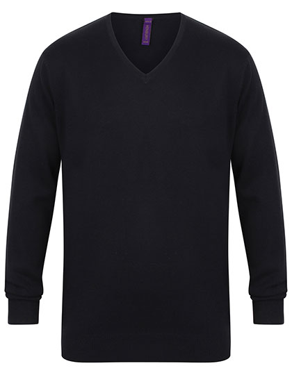 Henbury Pull Col V 12-Gauge Maille Fine pour Homme – Navy