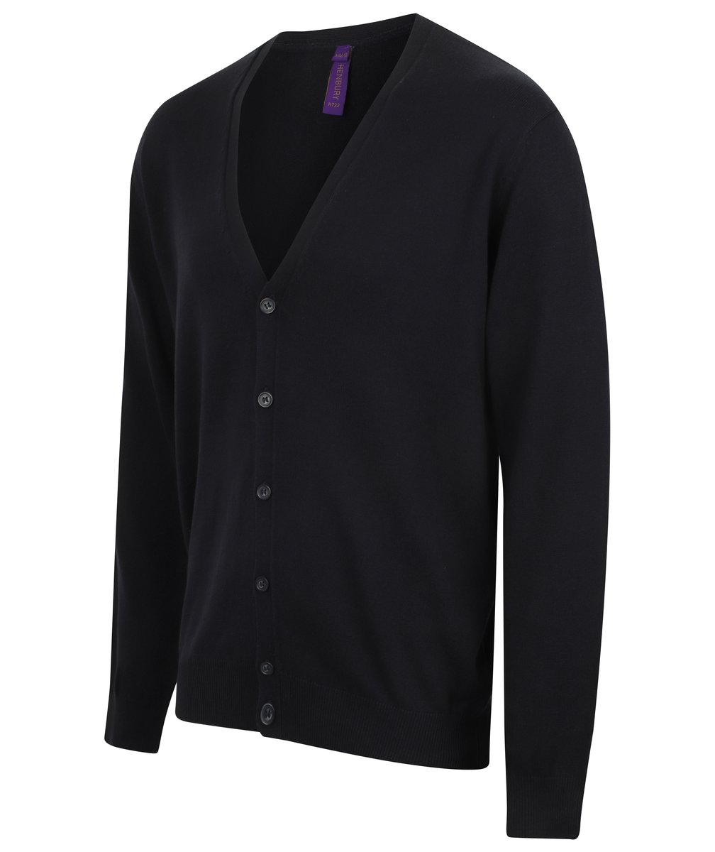Henbury Feinstrick-Cardigan mit V-Ausschnitt, Navy XXL, W722 – Bild 6