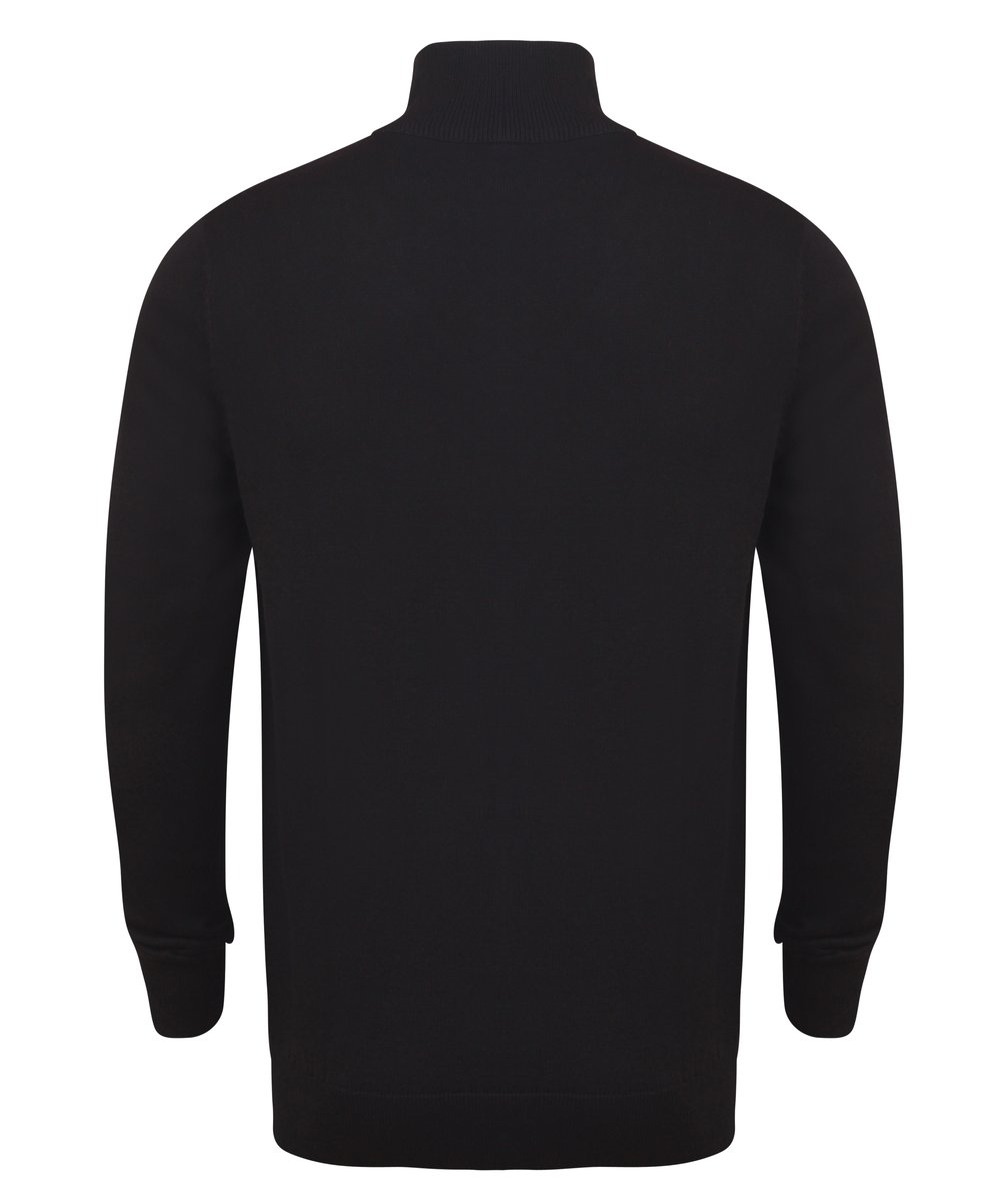 Henbury Pull Tricoté avec Demi-Fermeture Éclair, Black XS, W729 – image 4