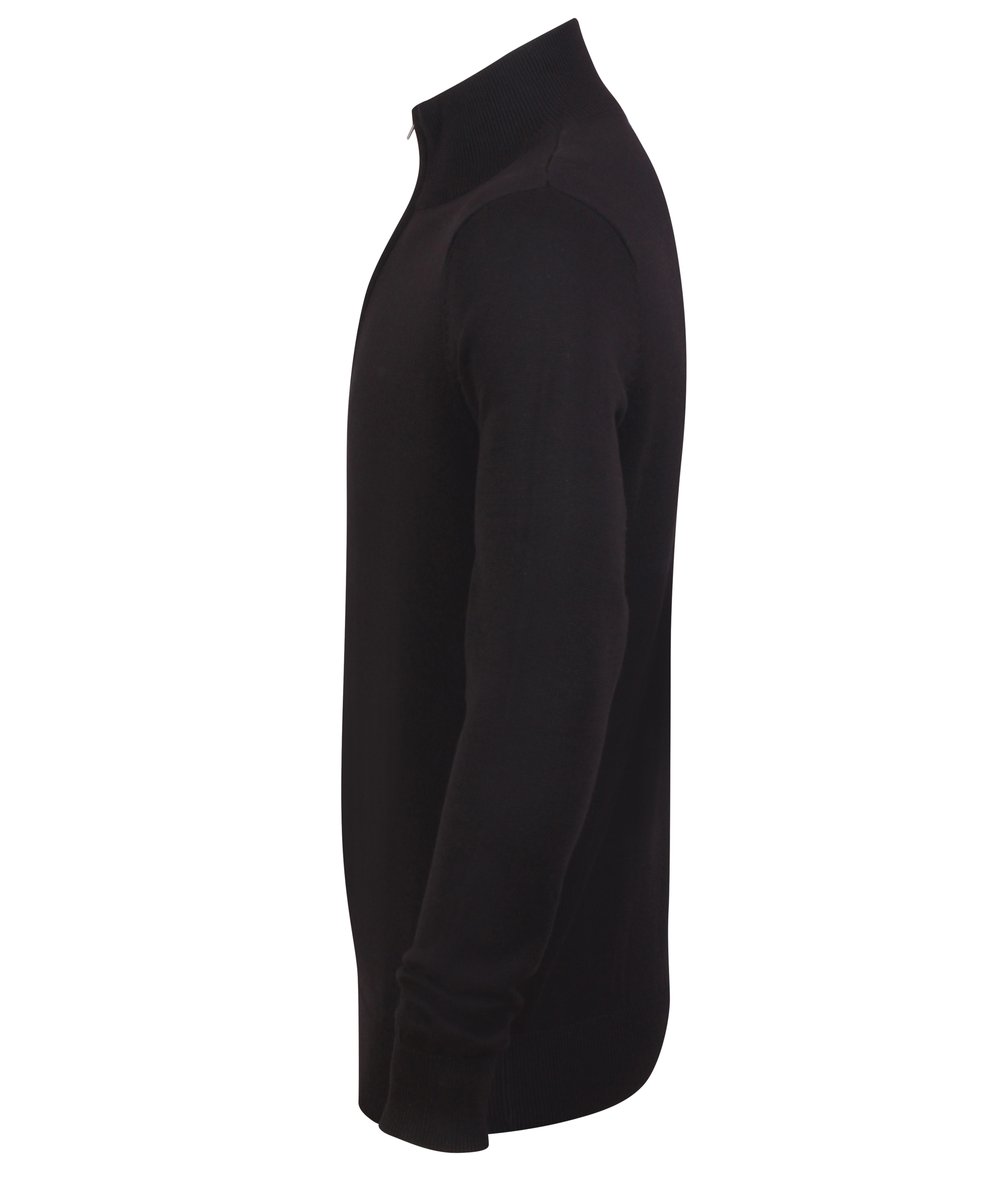 Henbury Pull Tricoté avec Demi-Fermeture Éclair, Black XS, W729 – image 5