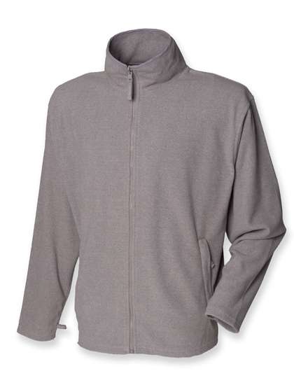 Henbury Fleece Jacket made of Anti-Pilling Microfleece, Navy S, W850 – Heather Grey