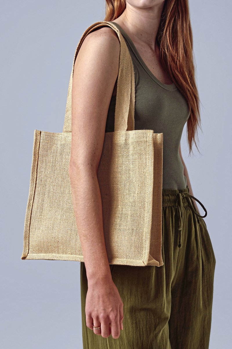 Westford Mill Handgewebte Jutetasche mit Baumwollgriffen