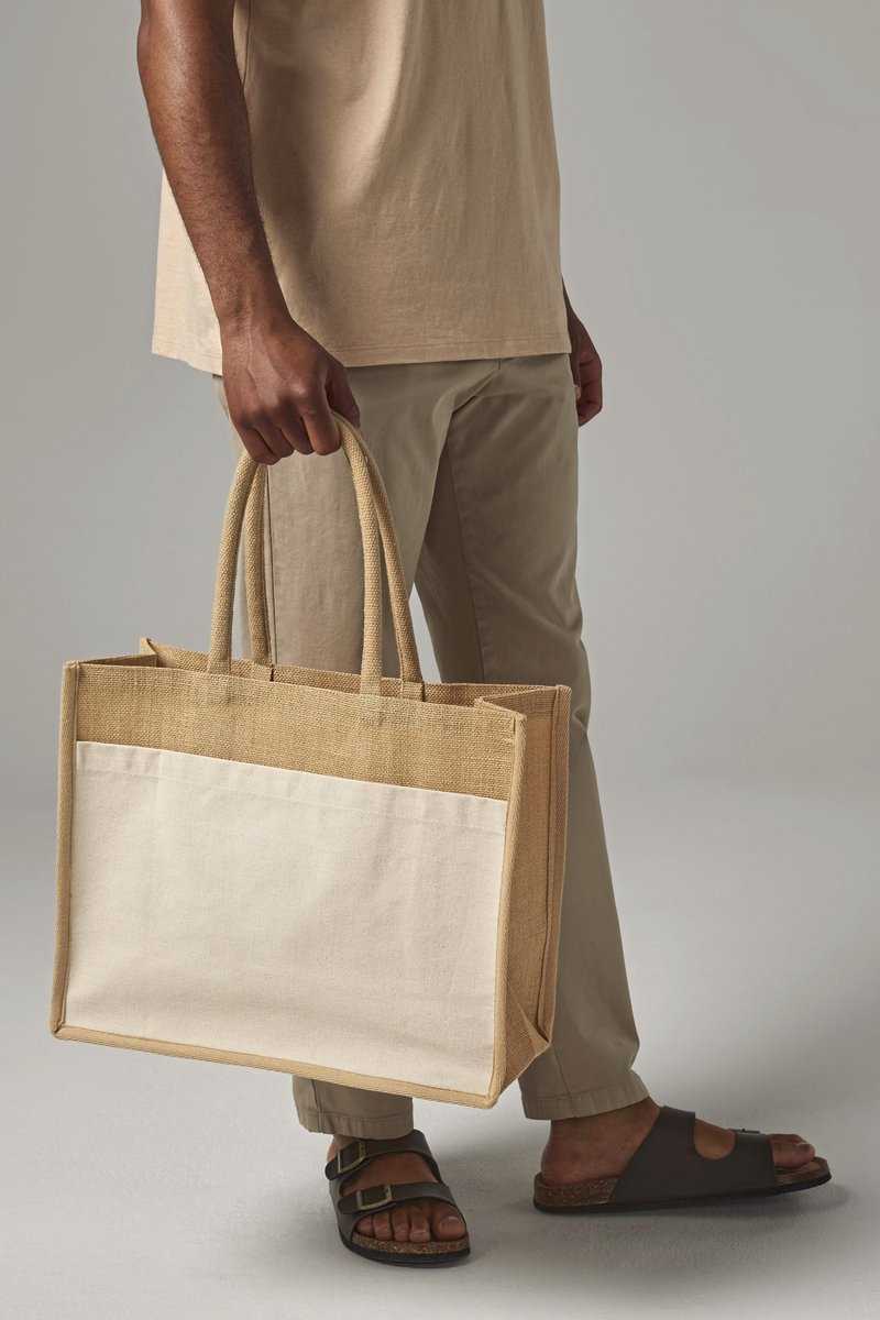 Westford Mill Jute Shopper mit Baumwolltasche