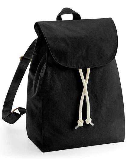 Westford Mill Bio-Baumwoll-Rucksack mit Druckknopfverschluss