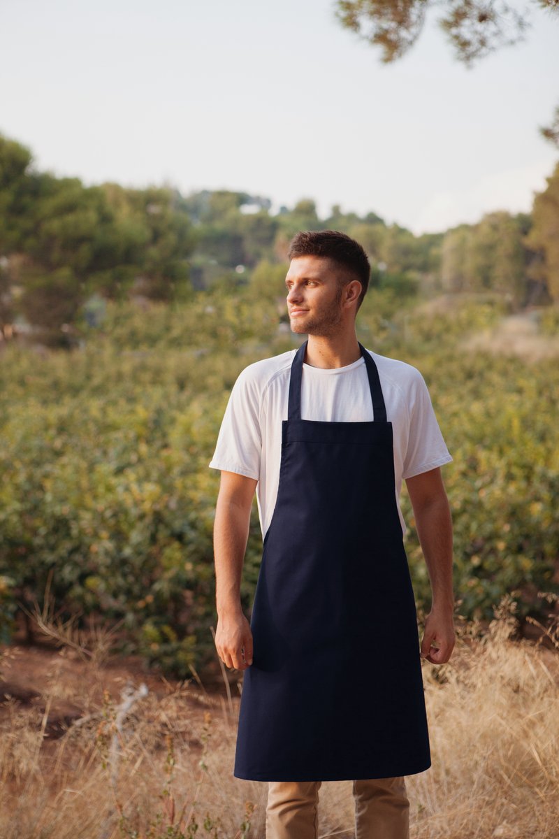 Link Kitchen Wear Baumwoll-Grillschürze mit verstärkten Nähten