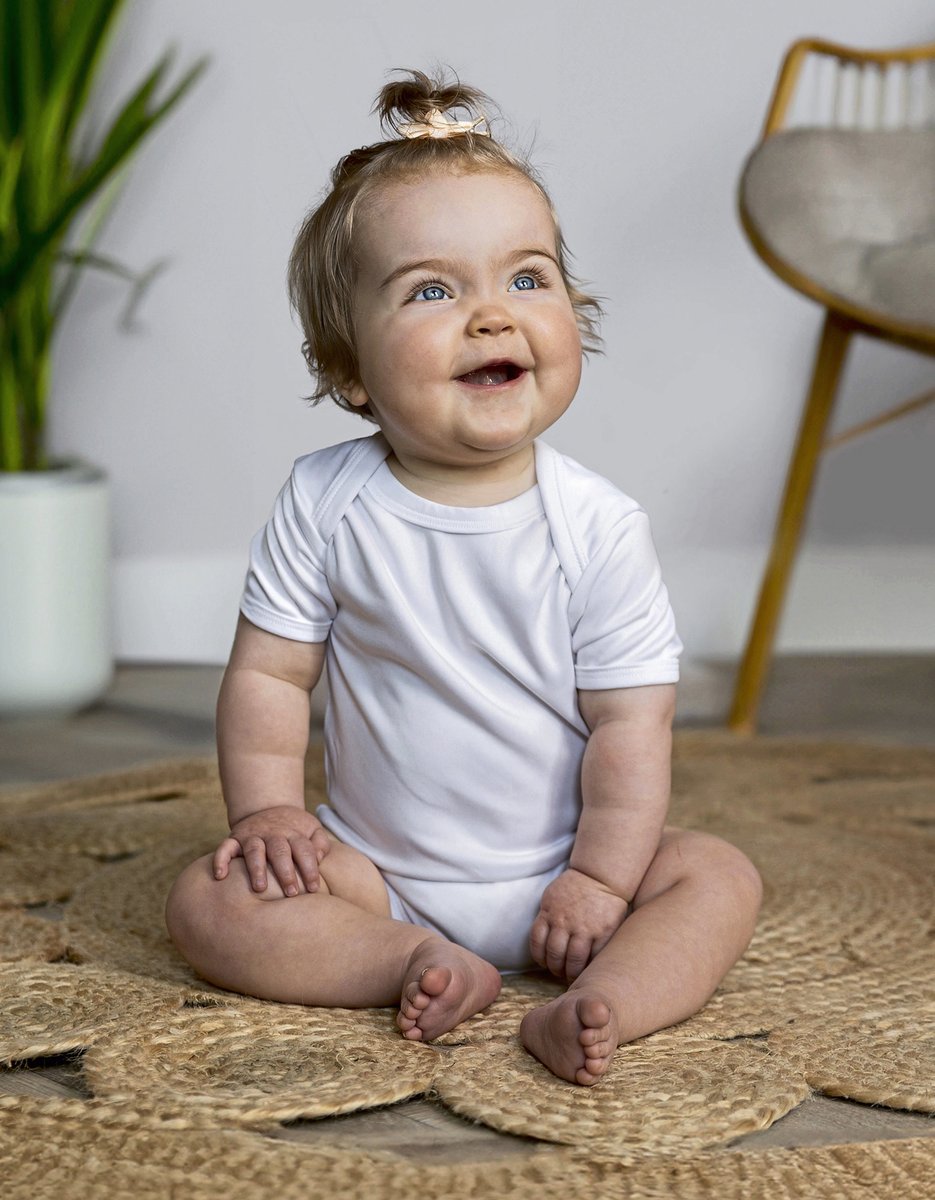 Link Kids Wear Short Sleeve Baby Bodysuit Polyester White 74-80 (X801)