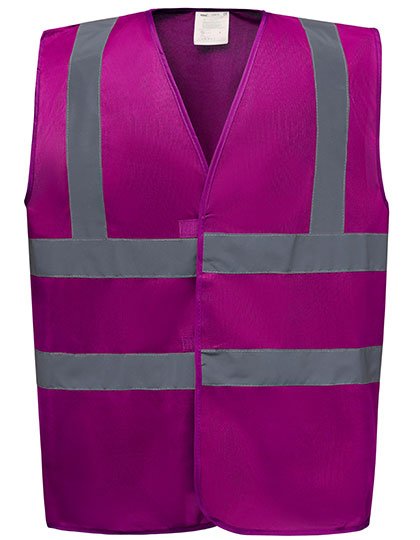 YOKO Sicherheitsweste Signalgelb mit Reflexstreifen, Sky Blue S, YK100 – Raspberry