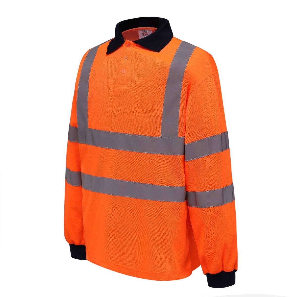 YOKO Hi-Vis Langarm Poloshirt mit Reflektoren, Hi-Vis Yellow 5XL, YK310 – Bild 4