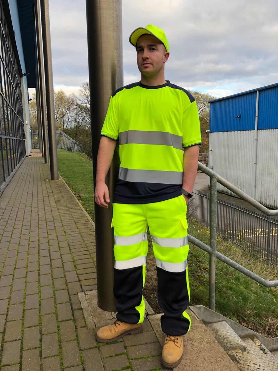 YOKO Hi-Vis Navy T-Shirt mit Reflexstreifen