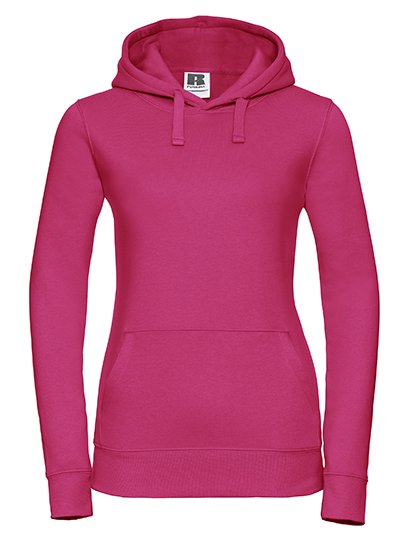 Russel Sweat à Capuche avec Passage pour Écouteurs pour Femmes, Black XS, Z265F – Fuchsia