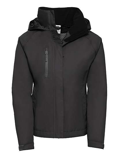 Russell Waterproof Nylon Jacket with Hood, Azure Blue XS, Z510F – Titanium (Solid)