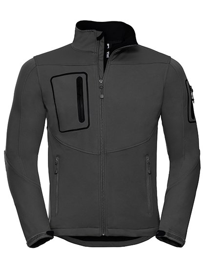 Russell Waterproof Softshell Jacket with Stretch Fabric, Classic Red XS, Z520 – Titanium (Solid)