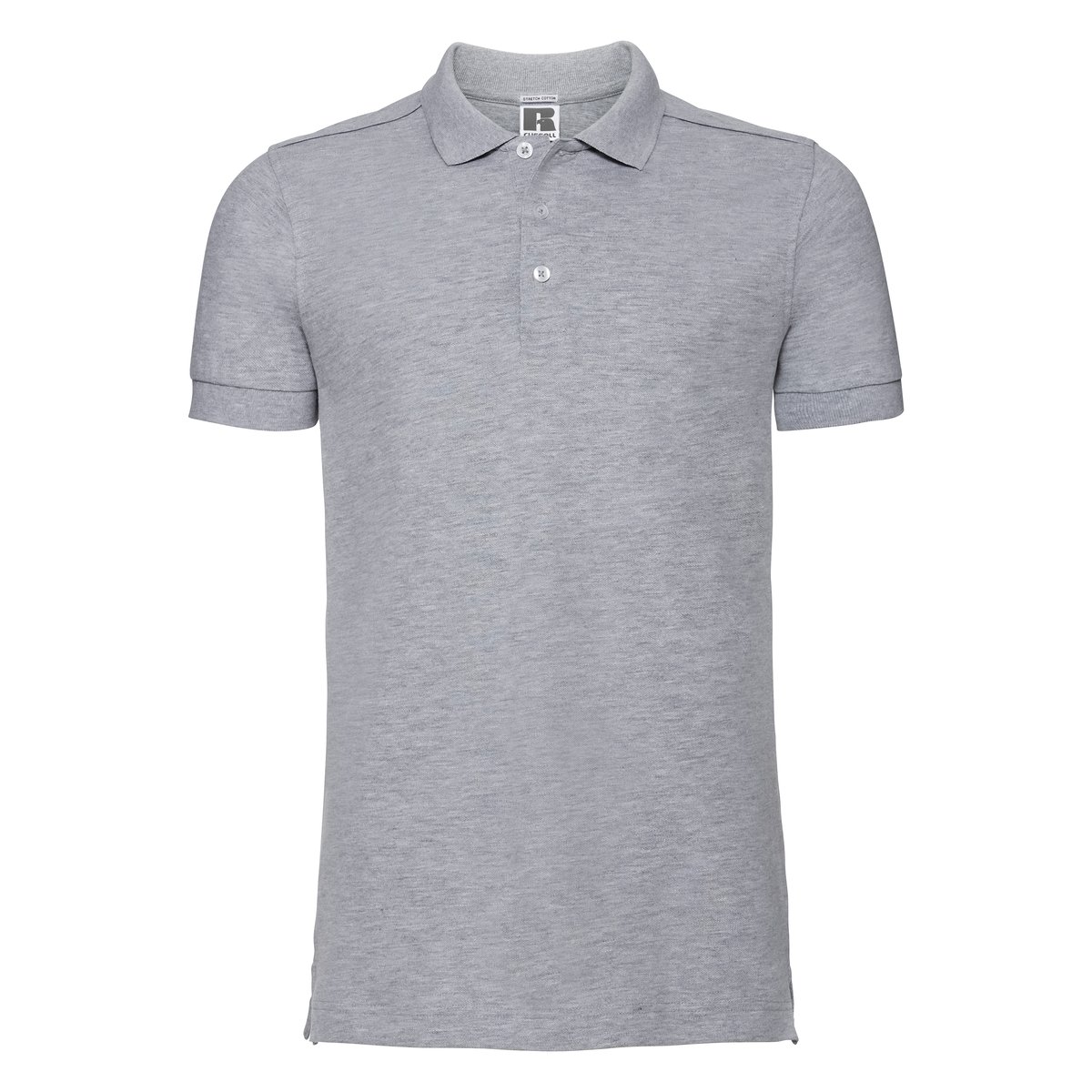 Russell Body-Fit Polo with Herringbone Side Slits, Black L, Z566 – image 3