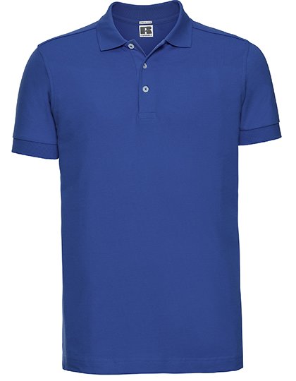 Russell Body-Fit Polo with Herringbone Side Slits, Black L, Z566 – image 1