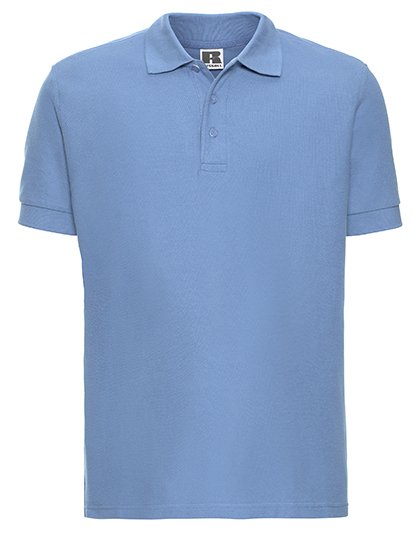 Russel Polo in Cotone con Piqué Double-Tuck, Azure Blue L, Z577 – Sky