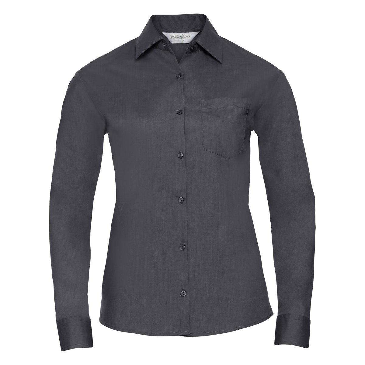 Russell Collection Camicetta classica in Popeline con taschino, Black XXL, Z934F – immagine 3