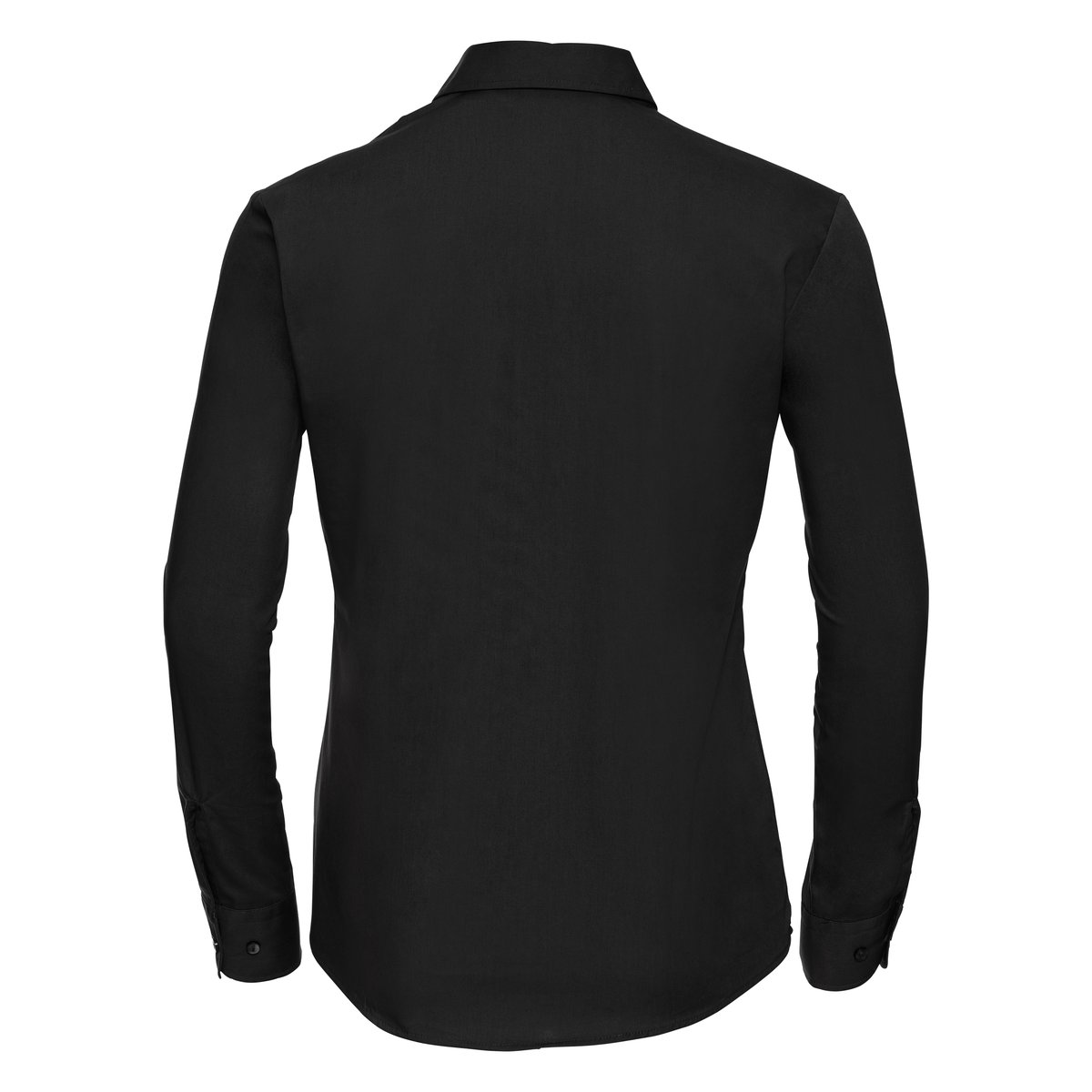 Russell Collection Langarm-Bluse aus gekämmter Baumwolle, Black XS, Z936F – Bild 4